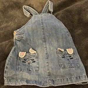 12-18 month - baby girl - Jean dress - bunny pockets
